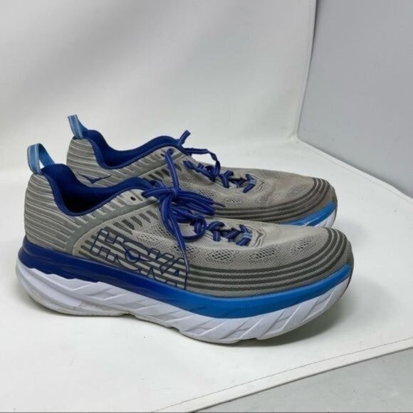 HOKA  One One Bondi 6 Mens Size 11.5 Blue Gray Sneakers  Running scratched main image 11